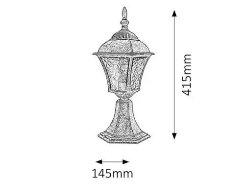 RABALUX Toscana spoljna lampa43cmE27 60W staro srebro IP43