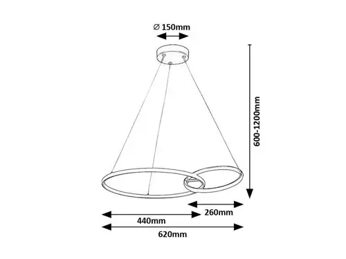 RABALUX Emilion, visilica ring crna/zlatna, LED 36W, 2150lm,  4000K, 62cm