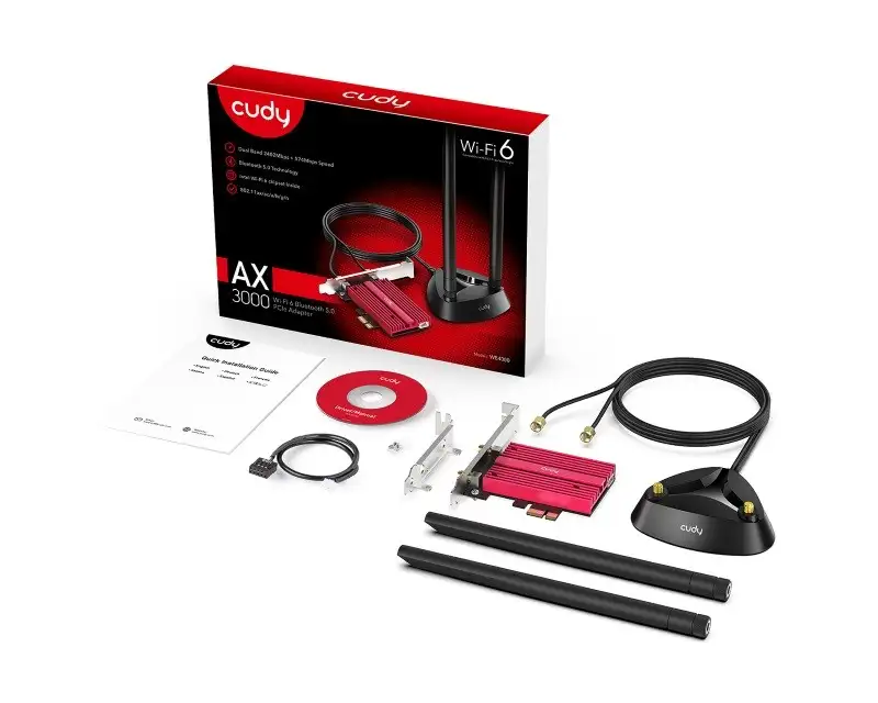 CUDY WE4000 AX3000 Wi-Fi 6 Bluetooth 5.0 PCIe Adapter