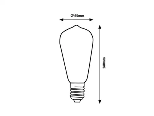 RABALUX Filament LED sijalica, milky, metal+staklo, E27 ST64