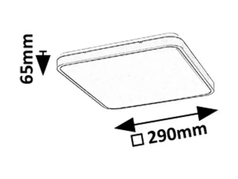 RABALUX Alenzo, LED plafonjera 24W, DIP Switch CCT 3000-600K, 29x29cm, IP44, crna