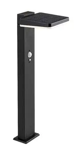 RABALUX Lasset, solarna podna, aluminium crna, LED 4,4W, 200lm, (bez dif. 600lm), 4000K, visina 50cm, PIR motion sensor, light sensor: 8-12m, 110°, dimmable with switch, battery: 3,7V 2200mAh, ideal operating temperature: -20°C / +60°C, IP54