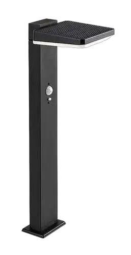 RABALUX Lasset, solarna podna, aluminium crna, LED 4,4W, 200lm, (bez dif. 600lm), 4000K, visina 50cm, PIR motion sensor, light sensor: 8-12m, 110°, dimmable with switch, battery: 3,7V 2200mAh, ideal operating temperature: -20°C/+60°C, IP54
