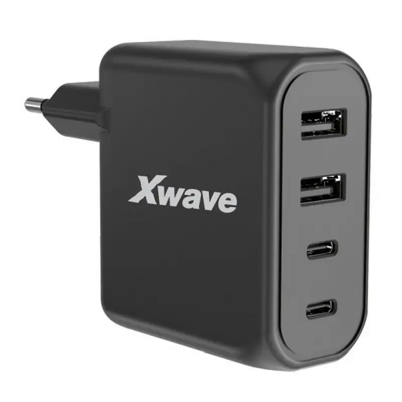 X WAVE GaN100-2A2C 100w, 2USB-A + 2USB-C, Crni