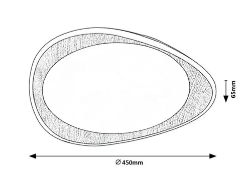 RABALUX Tamino, plafonjera, LED 24W 4000K 45cm drvo/plastika