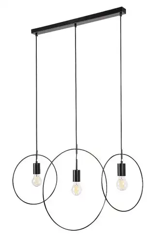 RABALUX Dilara, mat crna metalna visilica, E27 3x40W, IP20