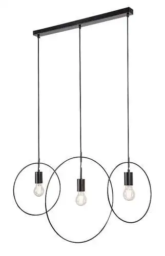 RABALUX Dilara, mat crna metalna visilica, E27 3x40W, IP20
