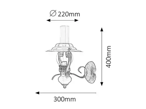 RABALUX Enna zidna lampa E14 40W crno-bakar