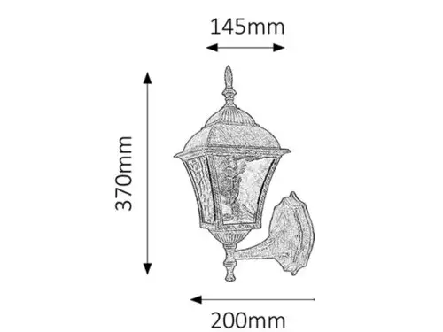 RABALUX Toscana spoljna zidna lampa E27 60W staro zlatoIP43