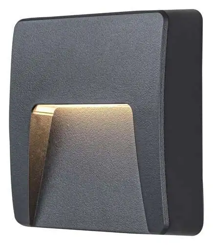 RABALUX Trento, spoljna zidna lampa LED 3W crna