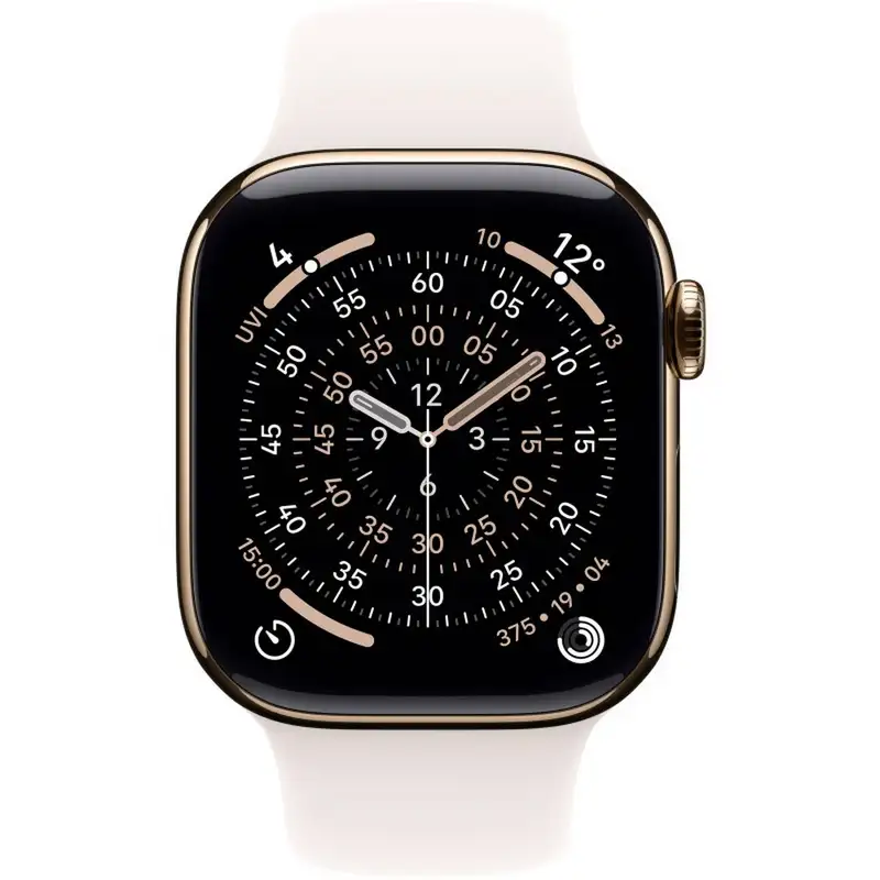 APPLE Watch S11 Cellular 42mm Gold Titanium Case with Light Blush Sport Band - S/M mf8w4rk/a