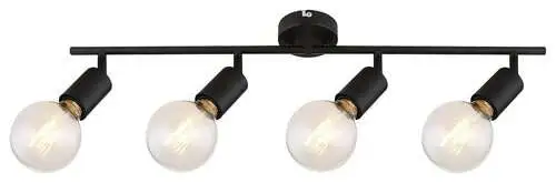 RABALUX Lamar, metal spot , E27 4xMAX 40W, mat crna