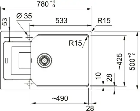FRANKE-D UBG 611-78 XL A 114.0682.570 crna