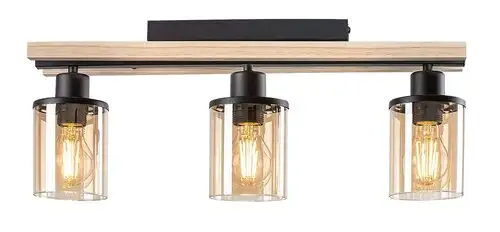 RABALUX Niylah, crna metalna plafonska lampa E27 3x25W IP20