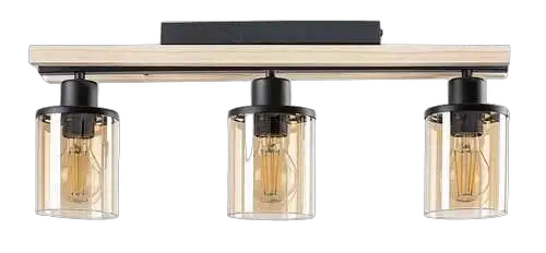 RABALUX Niylah, crna metalna plafonska lampa E27 3x25W IP20