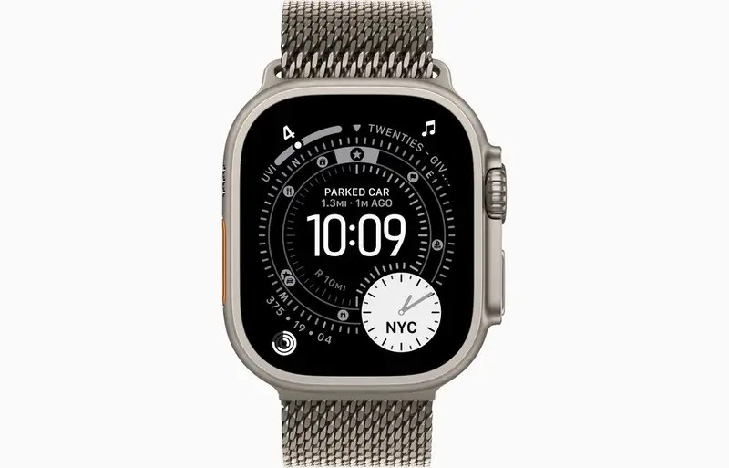 APPLE Watch Ultra 3 Cellular 49mm Natural Titanium Case with Natural Titanium Milanese Loop - Medium mewy4se/a