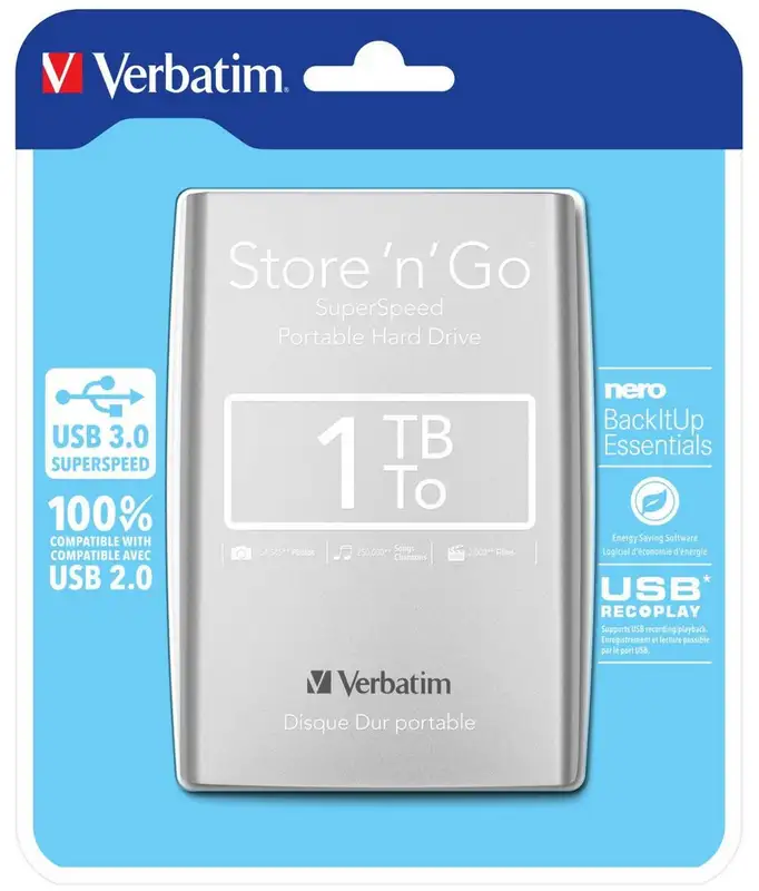 VERBATIM 53071 1TB 3.0 Sivi