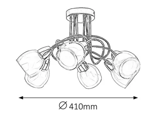 RABALUX Dave plafonska lampa E14 6x40W