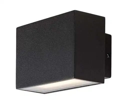 RABALUX Mataro, LED spoljna zidna crna aluminium/staklena maska, LED 7W, 430lm, (bez stakla: 800lm), 4000K