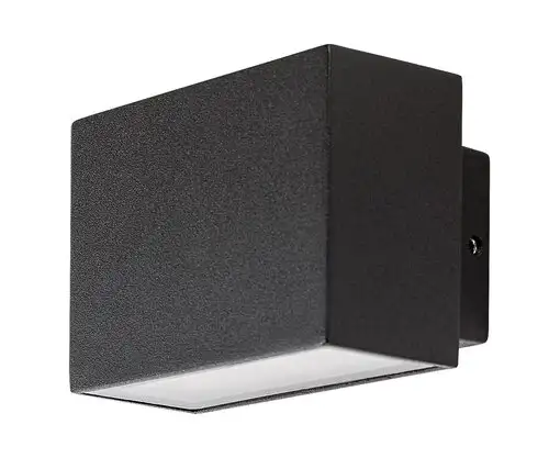RABALUX Mataro, LED spoljna zidna crna aluminium/staklena maska, LED 7W, 430lm, (bez stakla: 800lm), 4000K