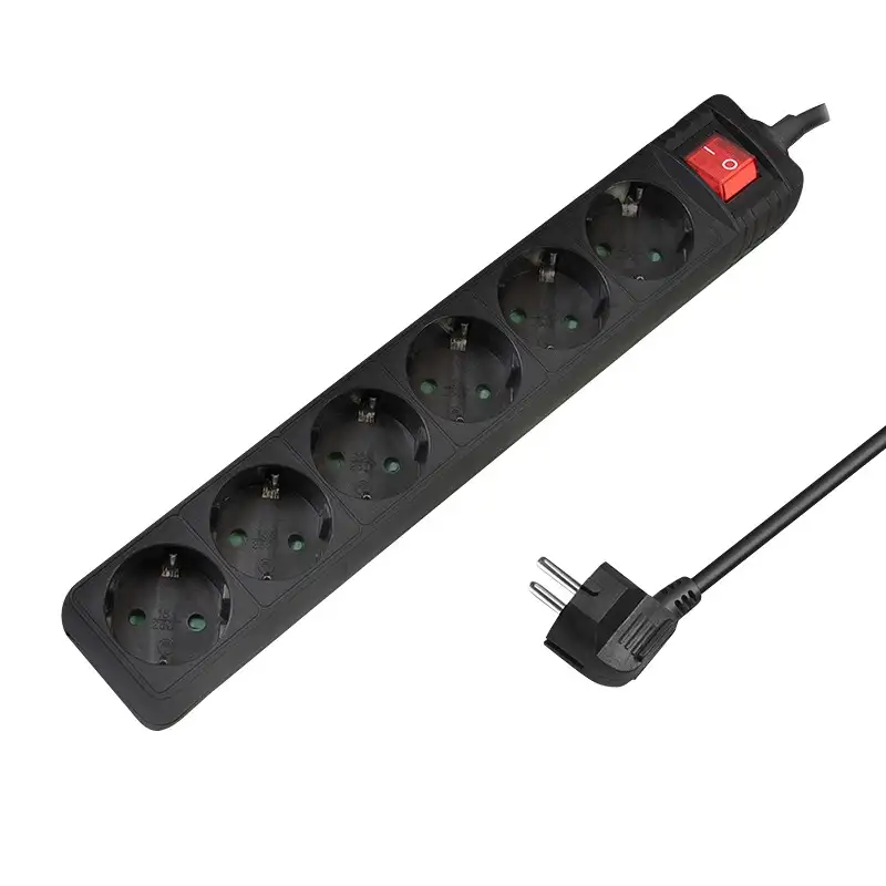 LOGILINK produzni kabl 6 mesta, prekidac, 1.5m, crni