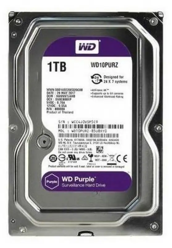 WESTERN DIGITAL 1TB SATA III 64MB WD10PURZ Purple 