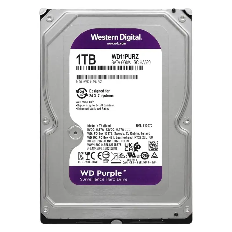 WESTERN DIGITAL 1TB SATA III 64MB WD11PURZ