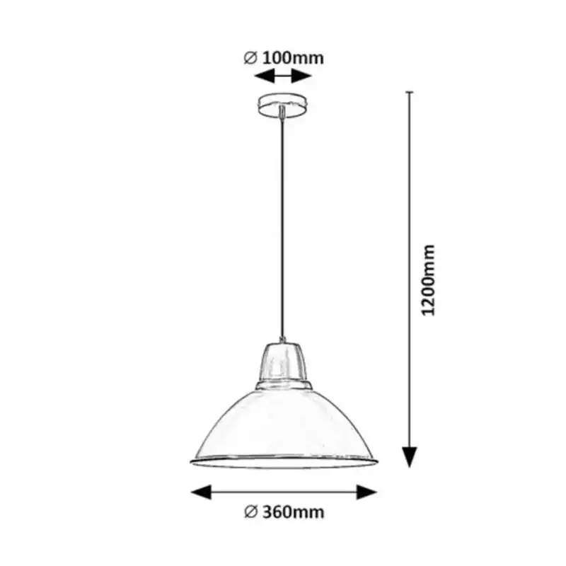 RABALUX Wilbour, metalna bela visilica, E27 1x60W IP20