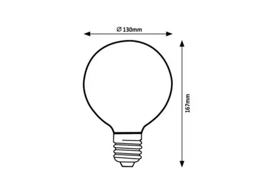 RABALUX Filament LED sijalica E27 G125, 3W, 30lm, 1800K