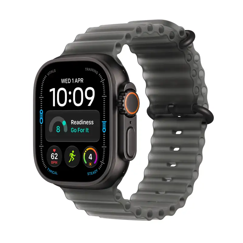 APPLE Watch Ultra 4 Cellular 49mm Black Titanium Case with Translucent Black Ocean Band mjay4se/a