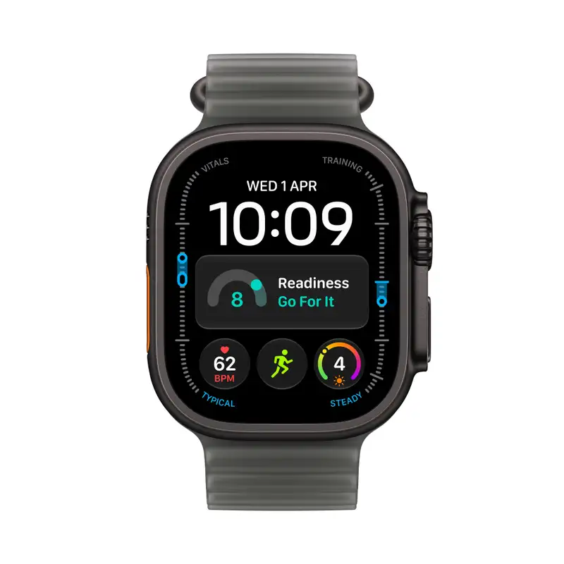APPLE Watch Ultra 4 Cellular 49mm Black Titanium Case with Translucent Black Ocean Band mjay4se/a