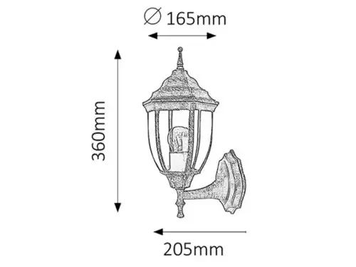 RABALUX Nizza spoljna zidna lampa  E27 60W staro zlato IP43