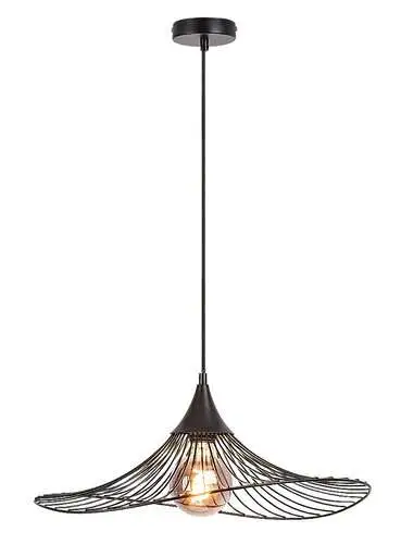 RABALUX Sombero, mat crna metalna visilica E27 1x60W, D50cm, H150cm IP20