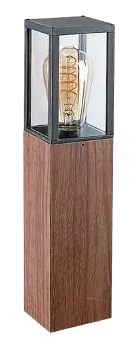 RABALUX Wales spoljna podna lampa aluminijum crna drvo stakleni abazur E27 60W bez sijalice
