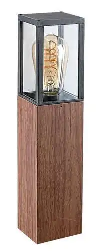 RABALUX Wales spoljna podna lampa aluminijum crna drvo stakleni abazur E27 60W bez sijalice