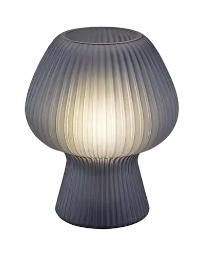 RABALUX Vinelle, stona stakle lampa siva/dimljeno staklo E14, visina 18,5cm, tekstilni kabal sa prekidacem