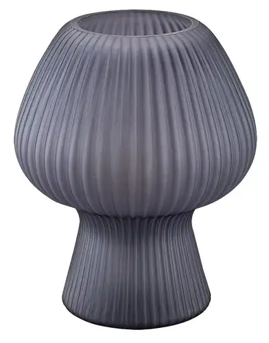 RABALUX Vinelle, stona stakle lampa siva/dimljeno staklo E14, visina 18,5cm, tekstilni kabal sa prekidacem