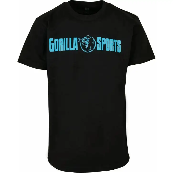 GORILLA SPORTS Sportska majica Gorilla Sports (XS / Crna-Neon tirkizna)
