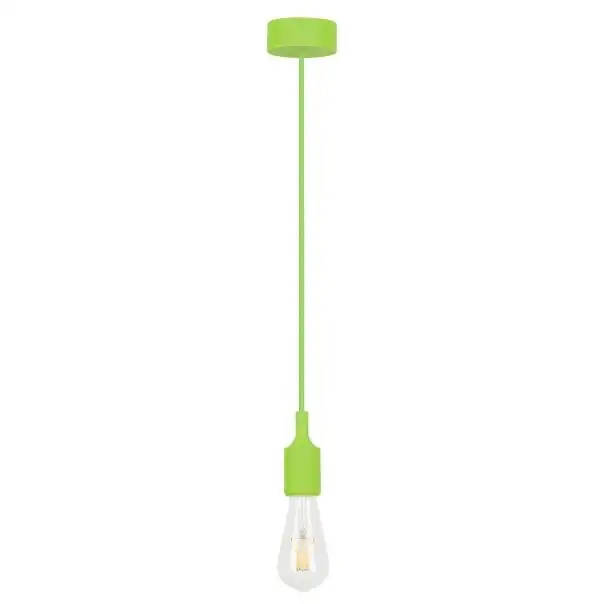 RABALUX Roxy,pendant with "iron cable" and silicone parts, green