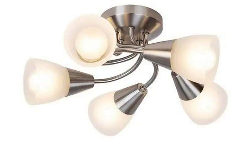 RABALUX Connor plafonska lampa, saten hrom/ opal staklo, E14 2