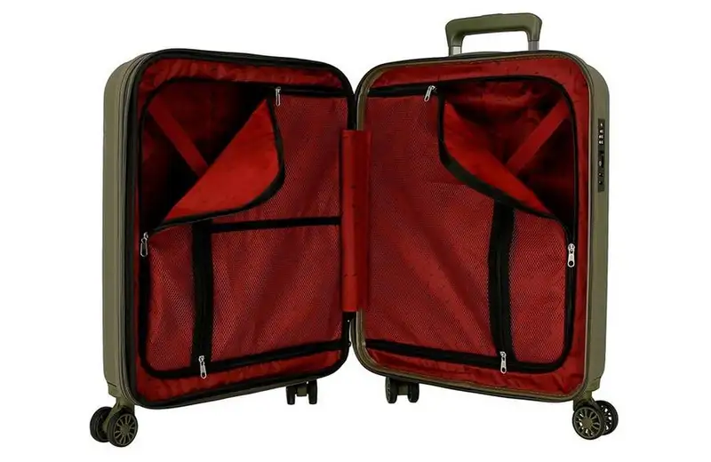 MOVOM WOOD ABS Set kofera 2/1 sa 4 dupla tockica sa mogucnoscu prosirenja tamno zelena