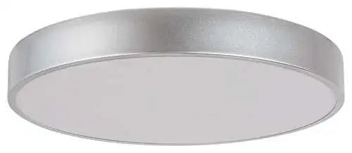 RABALUX Octav2, unutrašnja plafonjera, srebrna metal lamp sa belim plasticnim abažurom, 24W, sa abažurom: 1200lm, bez abažura: 2400lm, 4000K, D40cm, H5cm, zvezdani efekat, IP20, staklo
