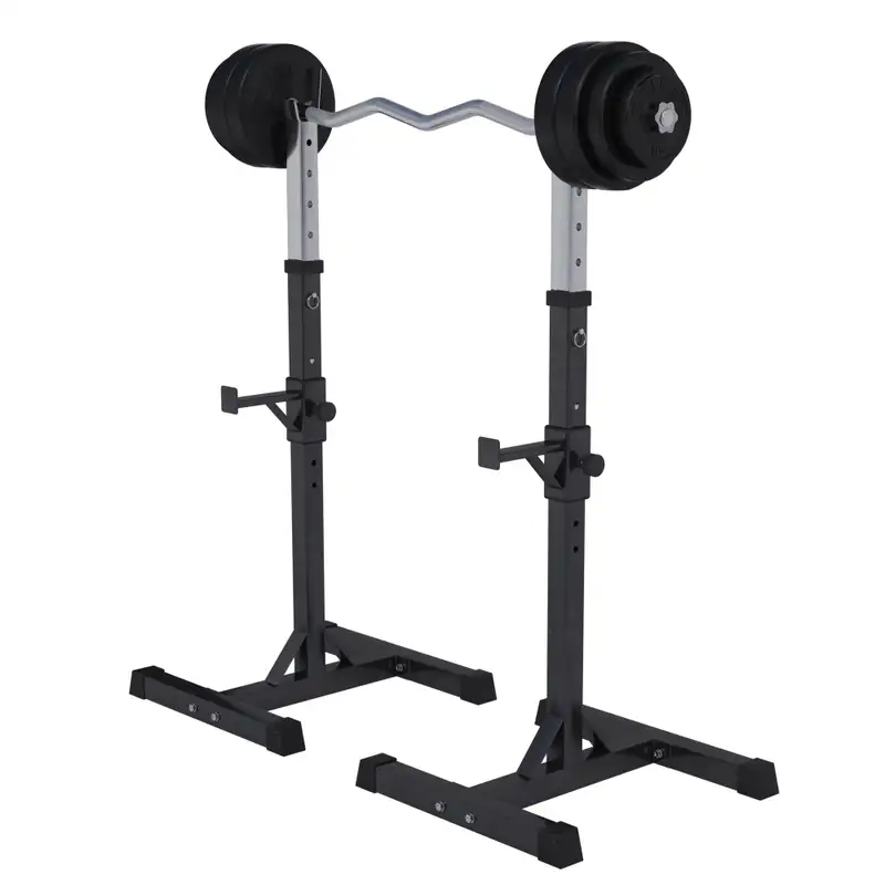 GORILLA SPORTS Stalak za sipku + Kriva EZ sipka sa tegovima (35 kg)
