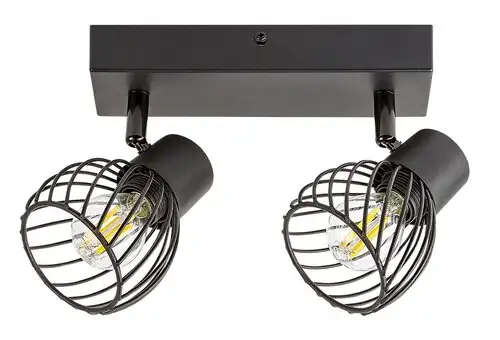 RABALUX Aberama, plafonska lampa, crna plasticna lampa, E14 2x10W, IP20