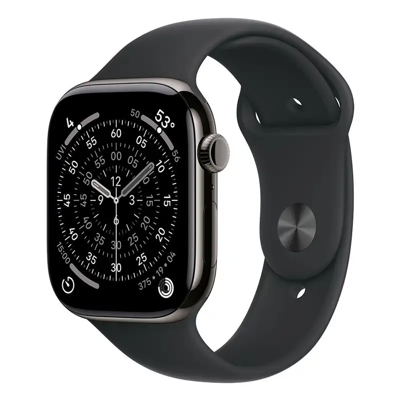 APPLE Watch S11 Cellular 46mm Slate Titanium Case with Black Sport Band - M/L mfd24rk/a