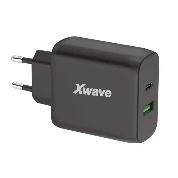 X WAVE GaN45-AC 45W USB-A+USB-C,Crni