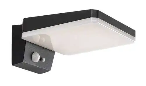 RABALUX Lasset, solarna zidna, aluminium crna, LED 4,4W, 200lm (bez dif. 600lm), 4000K
