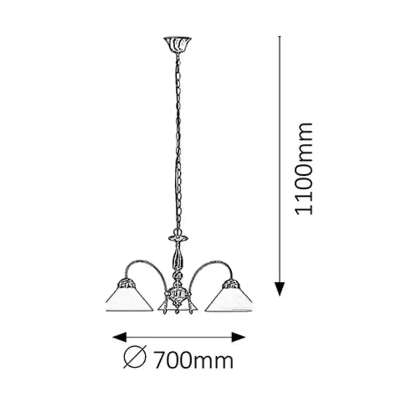 RABALUX Marian  luster E27 3x60W bronza