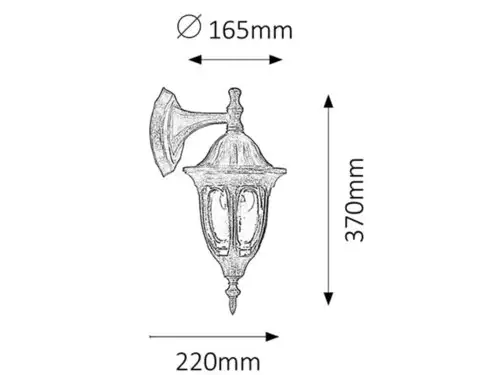 RABALUX Milano spoljna zidna lampa  60W staro zlato IP43