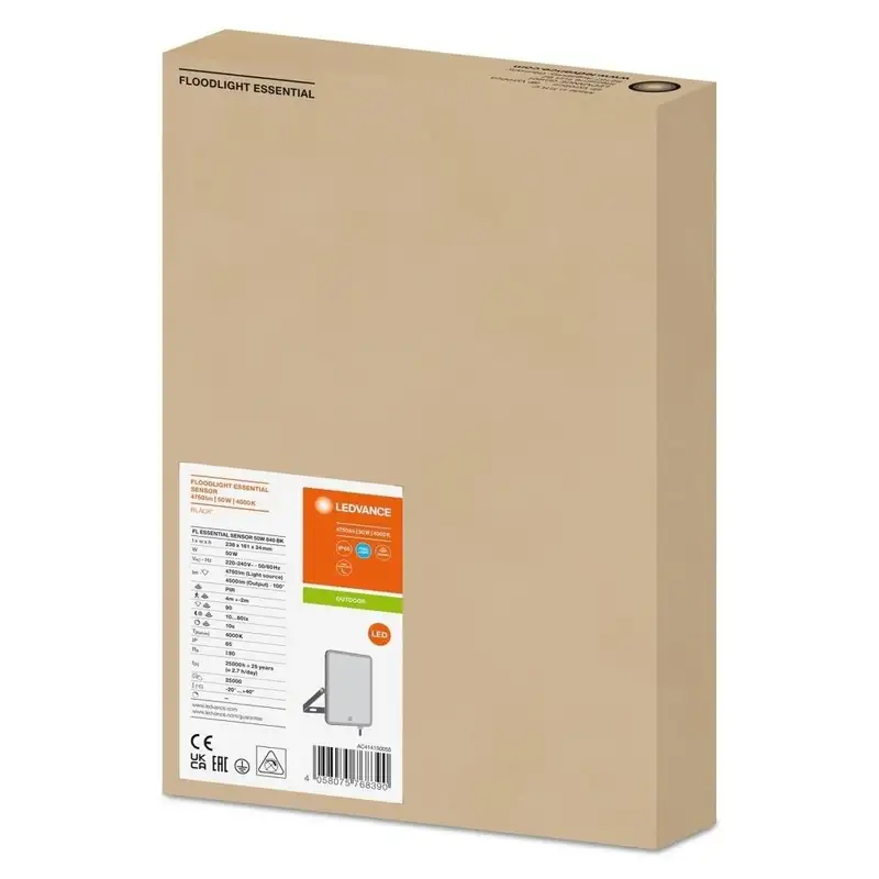 LEDVANCE Reflektor  Essential Sensor 50W 4000K crni
